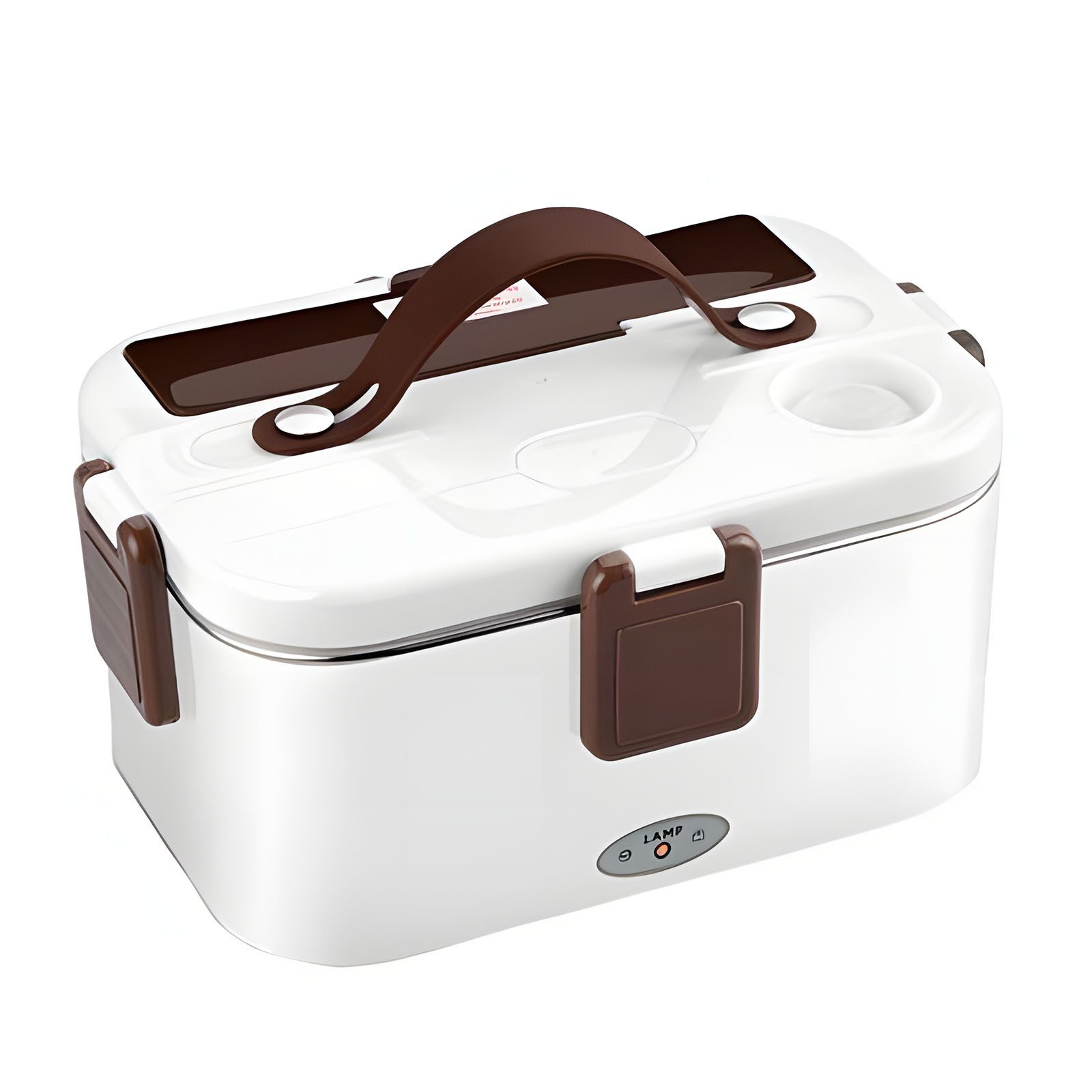 OKWISH Elektrische Lunchbox Essensbox Wärmebox Brotdose Wärmebehälter Lunch Box Edelstahl 1,8L 60W, 304 Edelstahl und Kunststoff, (Elektrisch 3-in-1 (12V/24V/220V) mit Tragetasche Gabel Löffel für Speisen, Speisenwärmer, Warmhaltebehälter, tragbar, abnehmbar), für Zuhause Büro Arbeit Auto Lkw Electric Camping Warmes Mittagessen