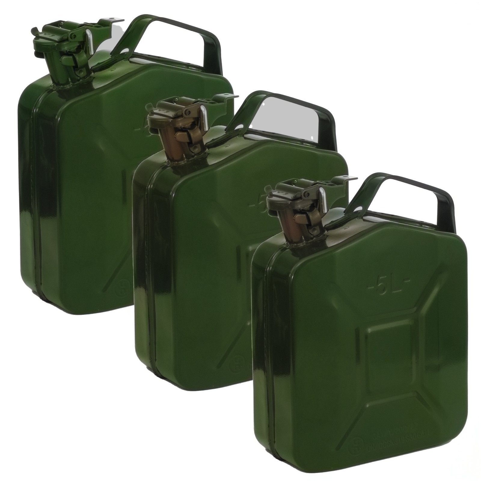 3x grün (3er Set) Kraftstoffkanister Kanister oliv Liter Metall 5 Holmwerk