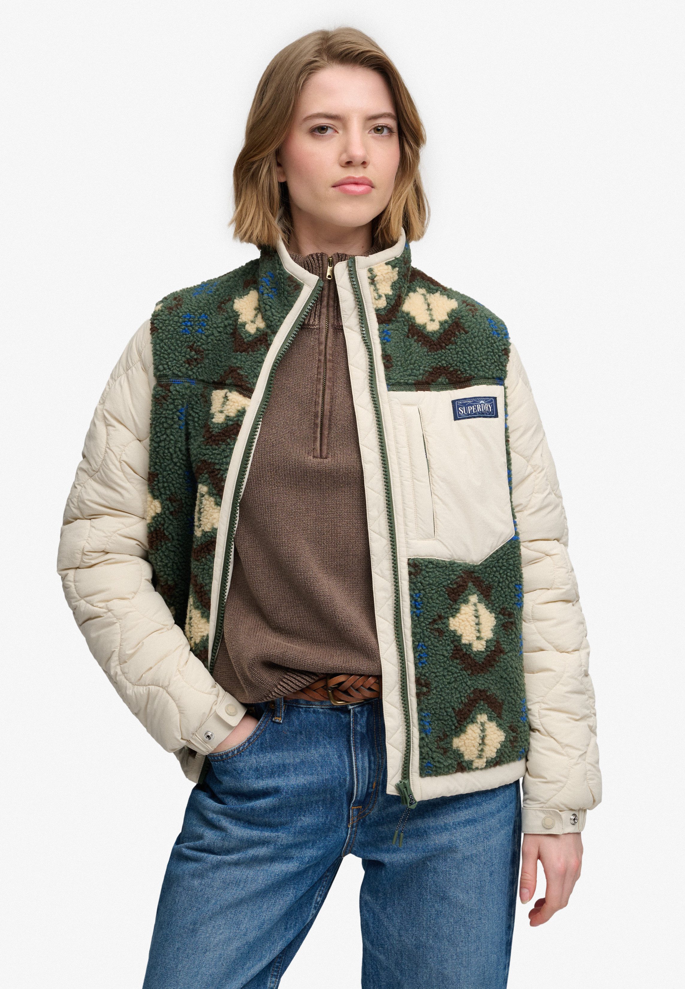 Superdry Fleecejacke FLEECE ONION QUILT HYBRID Kunstfaser, relaxed fit – Bild 2 von 5
