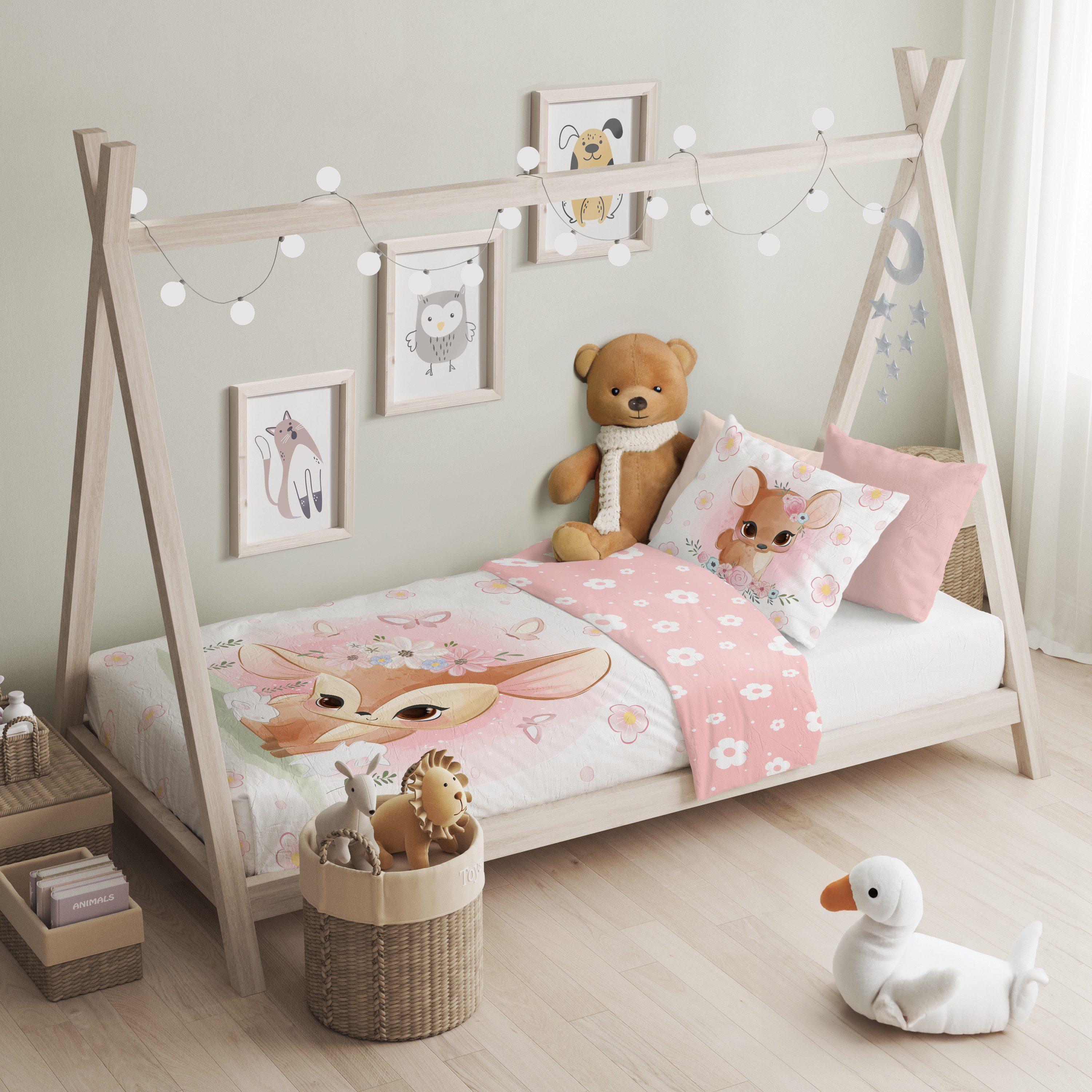 FARO pln Babybettwäsche Wendebettwäsche Set 2tlg. 100% Baumwolle Gr.: 100x135 cm, 40x60 cm, Baumwolle, 2 teilig