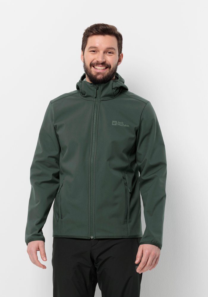 Beförderungsangebot Jack Wolfskin Softshelljacke HOODY M BORNBERG black-olive