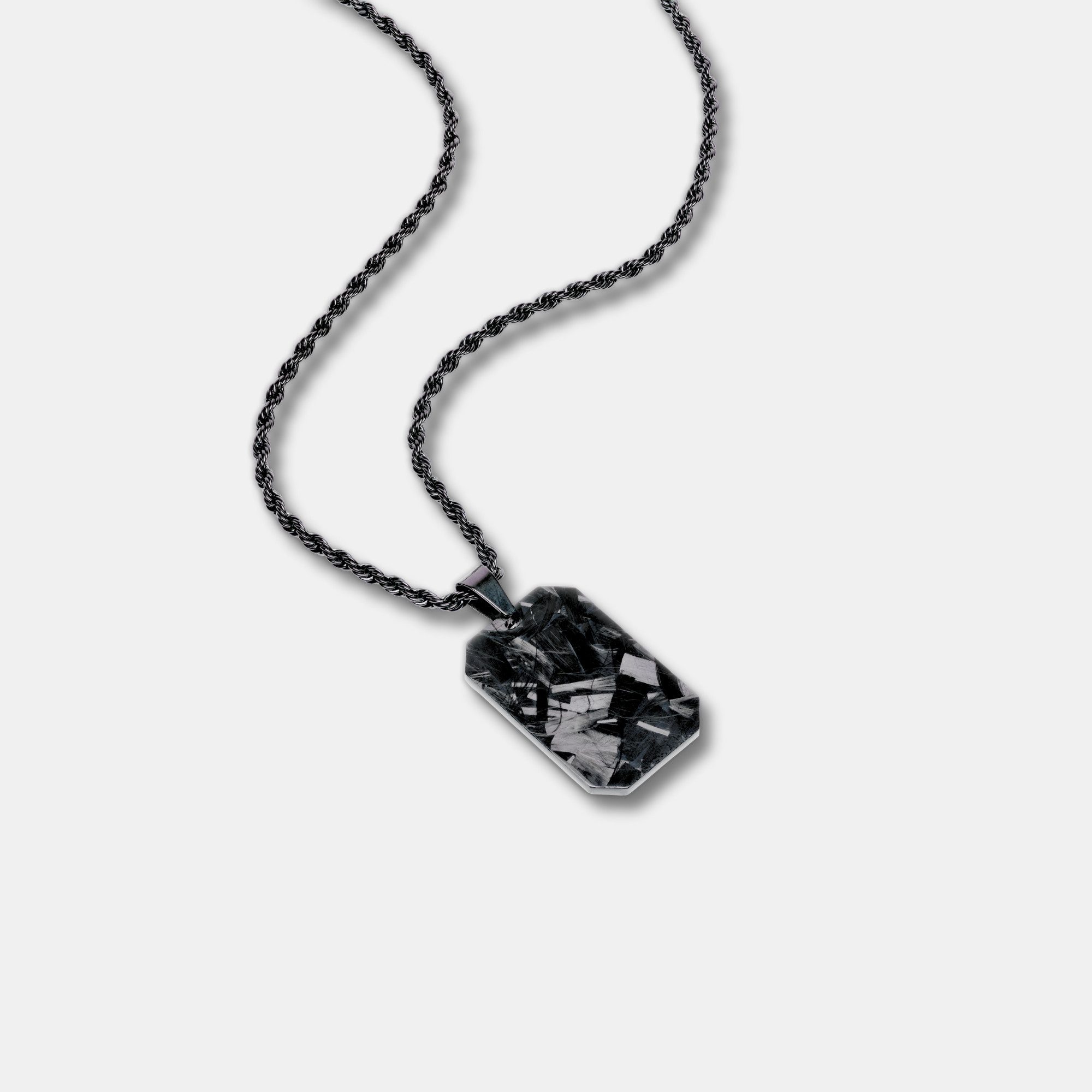 CRBNCNCPT Kette mit Anhänger Carbon Dog Tag Anhänger mit schwarzer Edelstah günstig online kaufen
