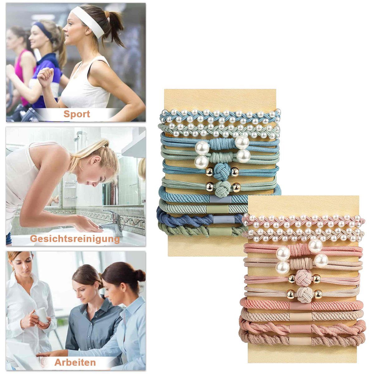 Jormftte Haargummi Haargummis Armbänder,für Armband Frauen Haargummis,für Mädchen Stil Mehrfarbig2