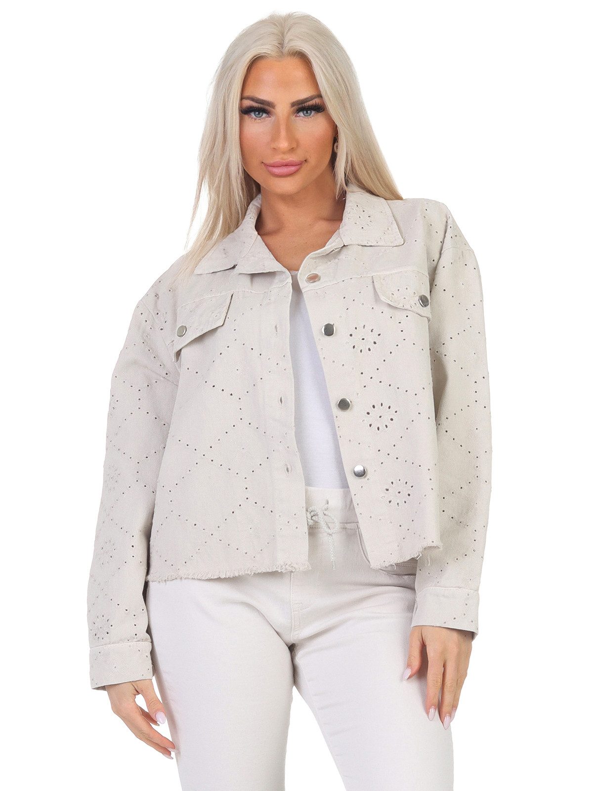 Aurela Damenmode Jeansjacke Damen Sommerjacke Jeanslook günstig online kaufen