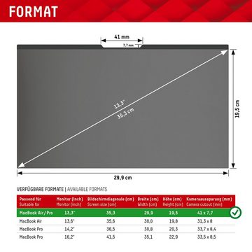 Displex Privacy Safe - MacBook Air/Pro 13,3, Displayschutzfolie, Blickschutzfilter