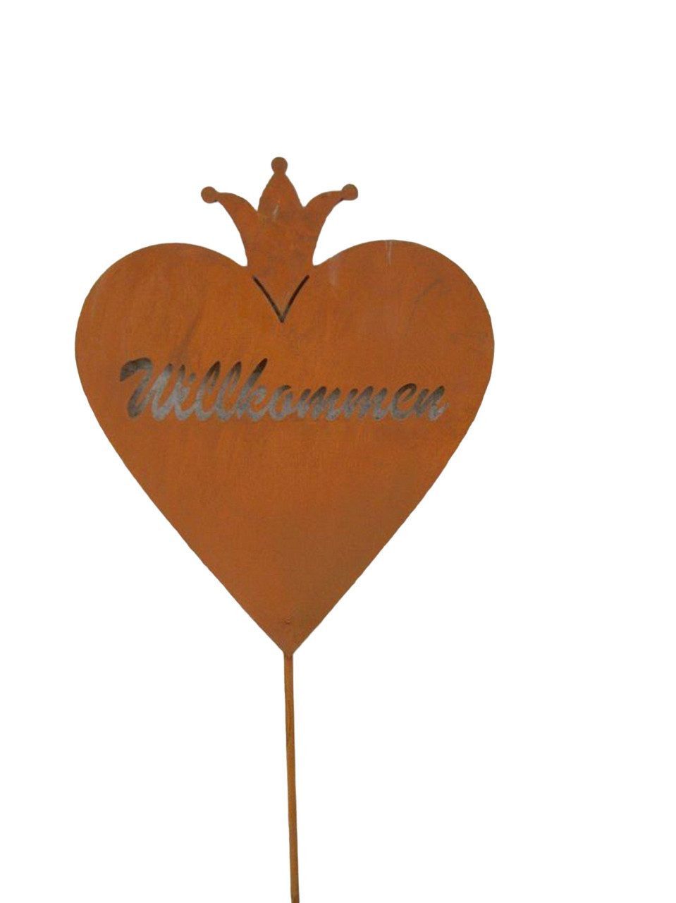 Deko-Impression Gartenstecker Gartenstab, Willkommen, Welcome Rankstab, Eisen, Rost, 117 cm (1-St)