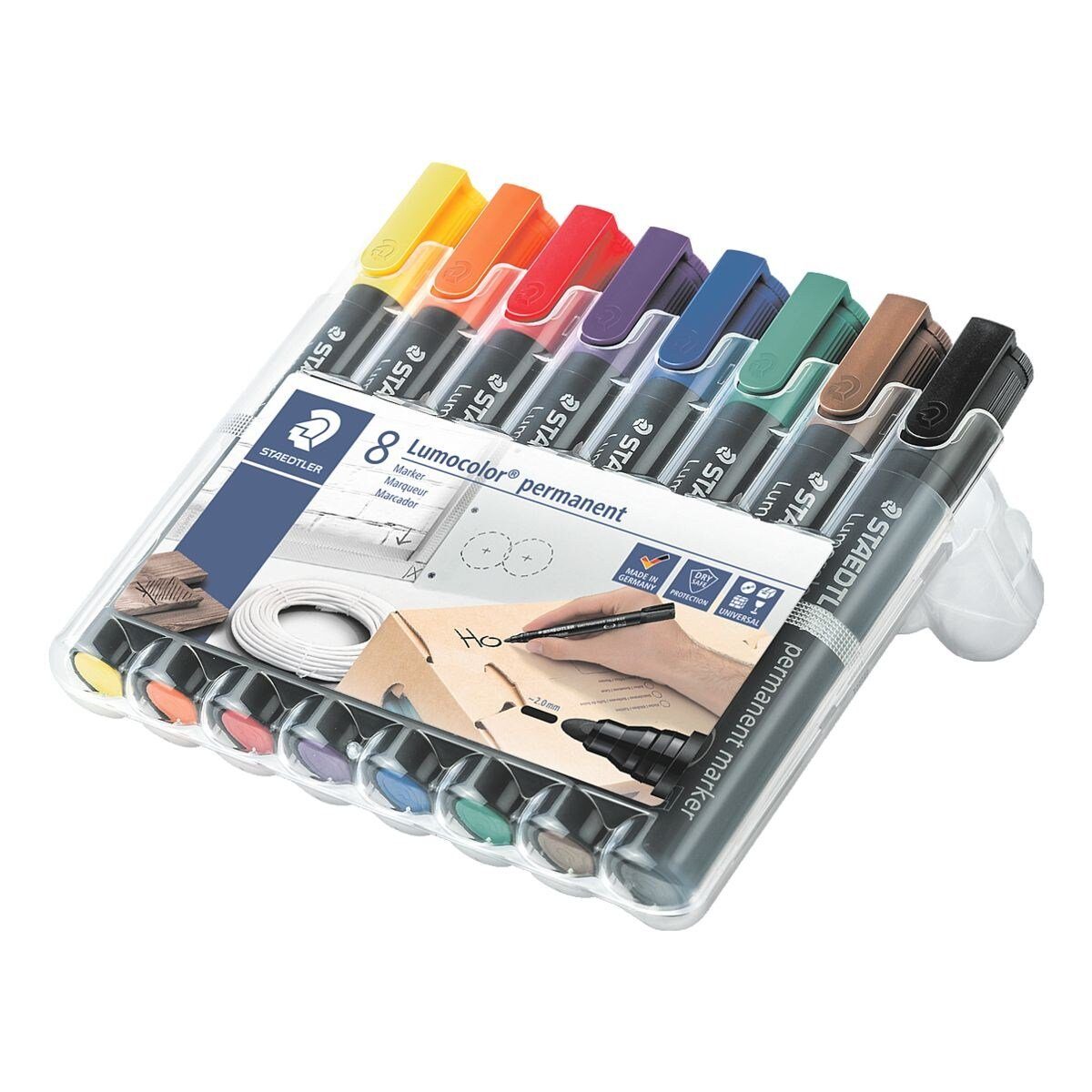 STAEDTLER Permanentmarker Lumocolor, (8-tlg), wetterfest