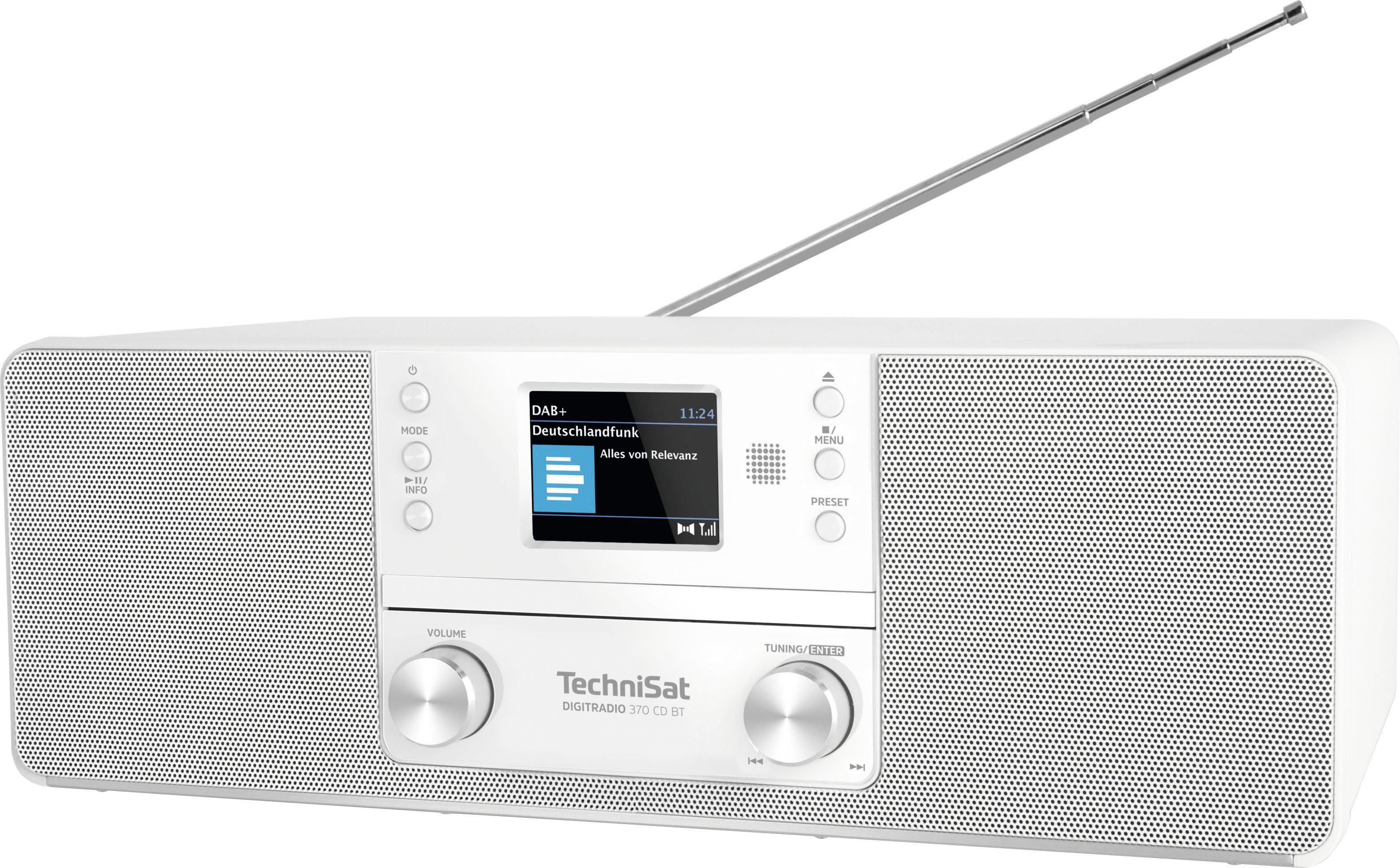 TechniSat DIGITRADIO 370 CD mit (DAB), RDS, 10 weiß (DAB) W) BT (Digitalradio Digitalradio UKW