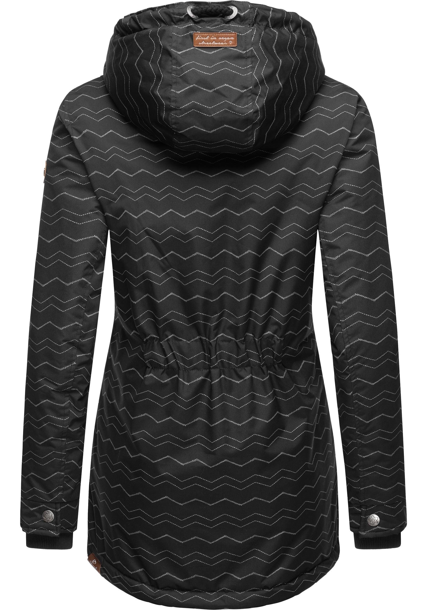 Ragwear Winterjacke midnight mit Zuzka stylischer Teddyfleece Winterparka Winter Innenfutter