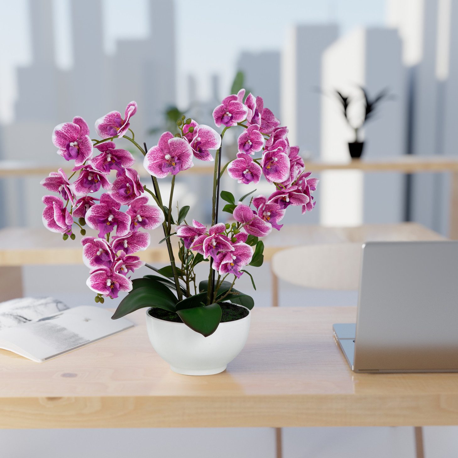 Kunstorchidee PASCH® XXL Orchidee künstlich wie echt (56cm) in Hochglanz-Ke günstig online kaufen