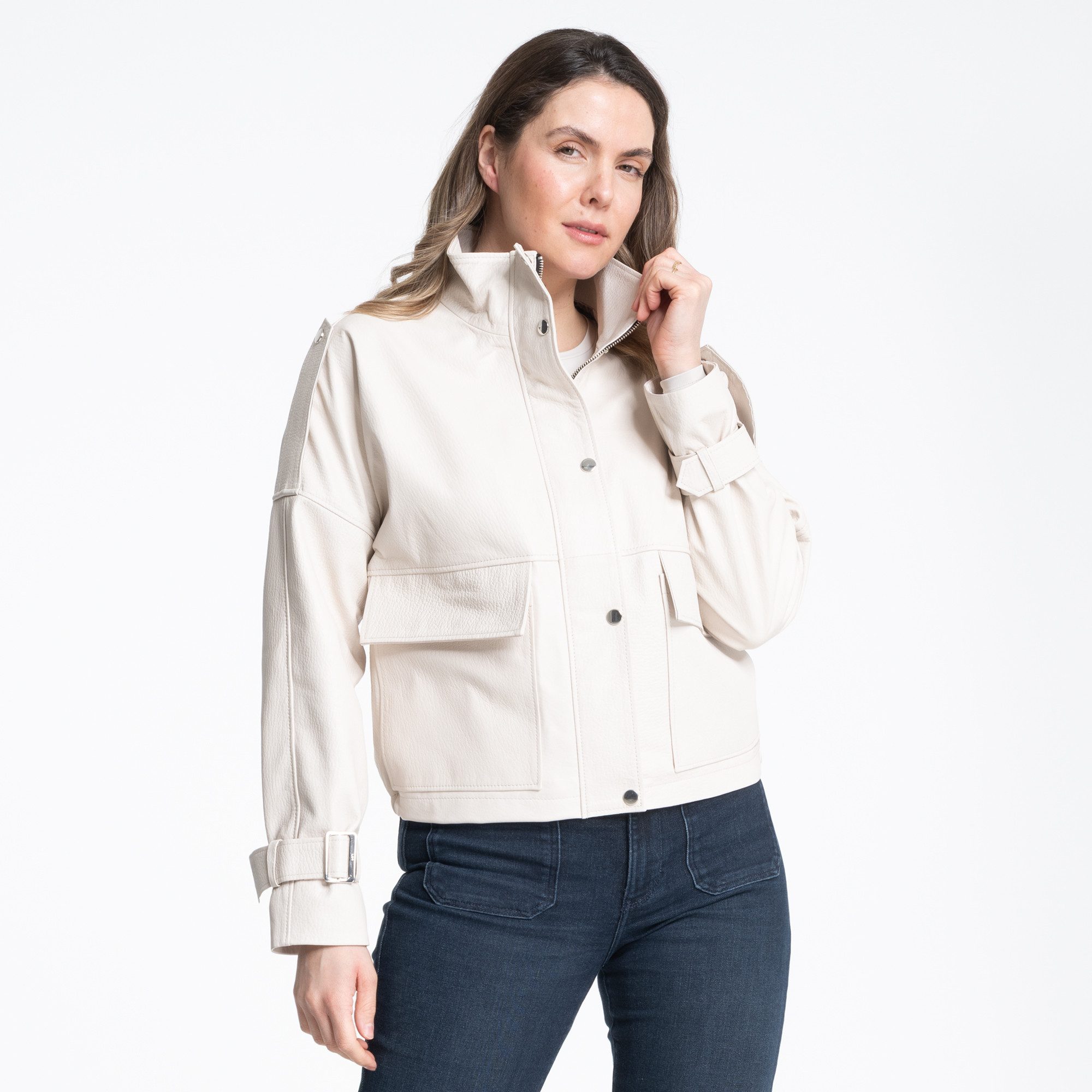 Mouflon Lederjacke Maya Softige Lederjacke aus Lammnappa und Ziegenvelours in geradem Schnitt