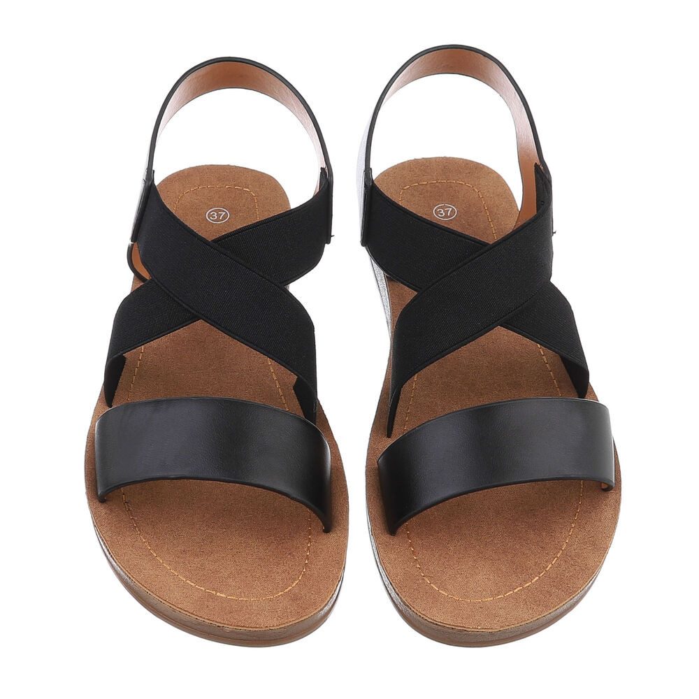 Ital-Design Bequeme Sandalen für den Alltag mit optimaler Passform Riemchensandalette (86345364) Flach Riemchensandalen in Schwarz – Bild 4 von 4