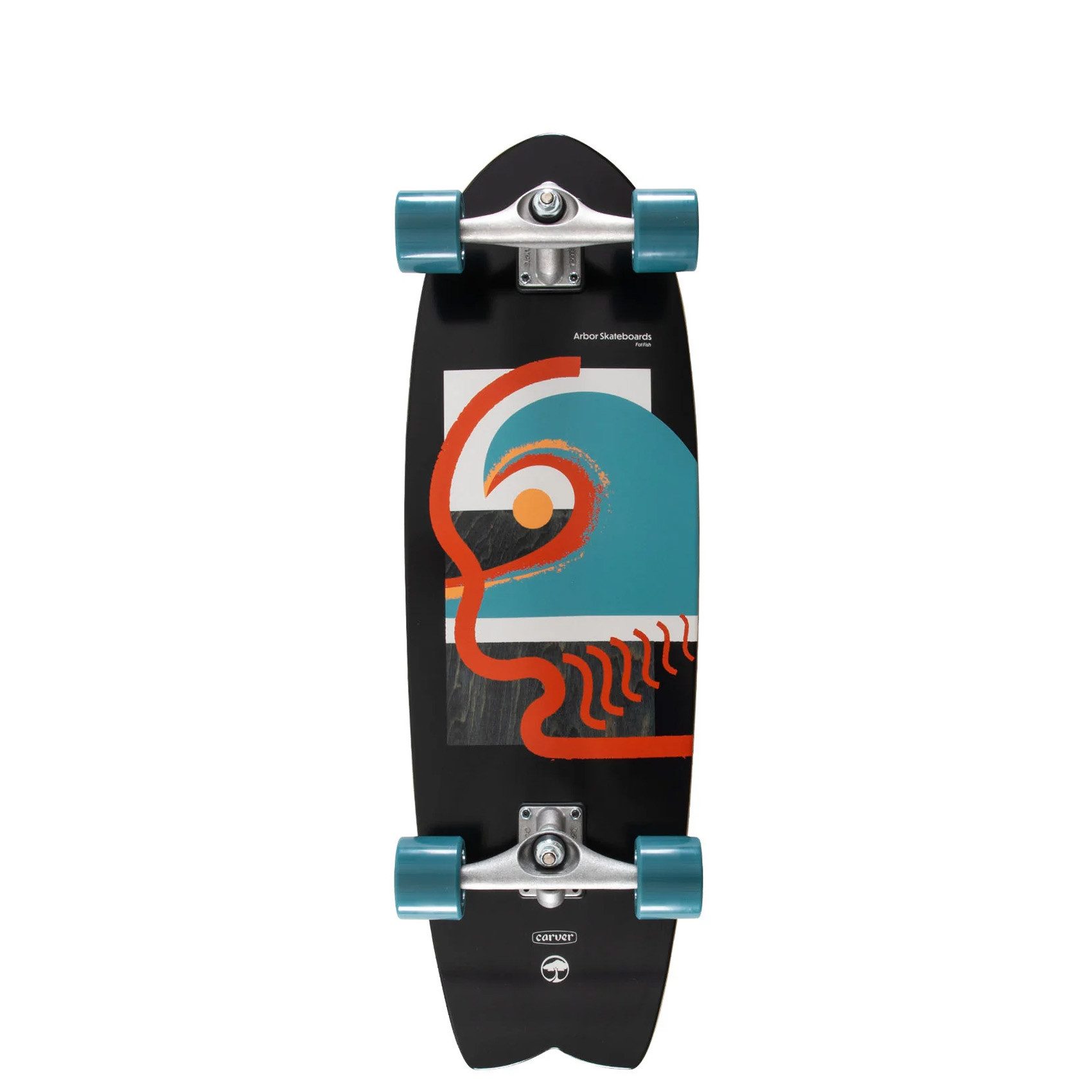 Arbor Collective Minilongboard x Carver CX Fat Fish 32", Surfskate Board mit Carver CX Achse