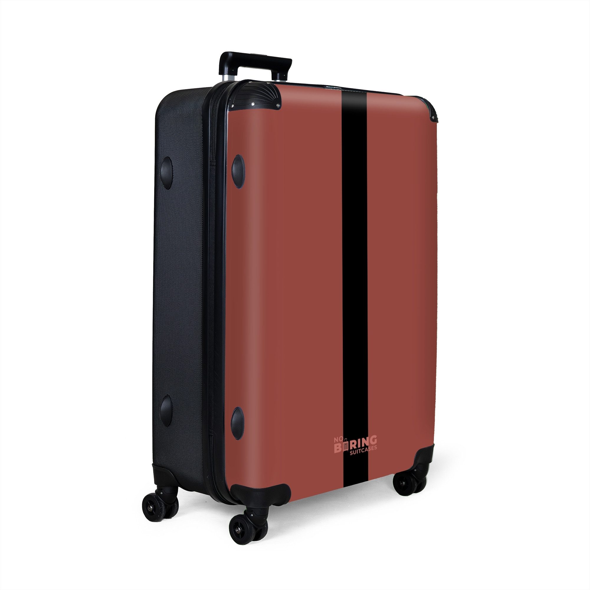 NoBoringSuitcases.com© Hartschalen-Trolley Rot mit schwarzem Streifen günstig online kaufen
