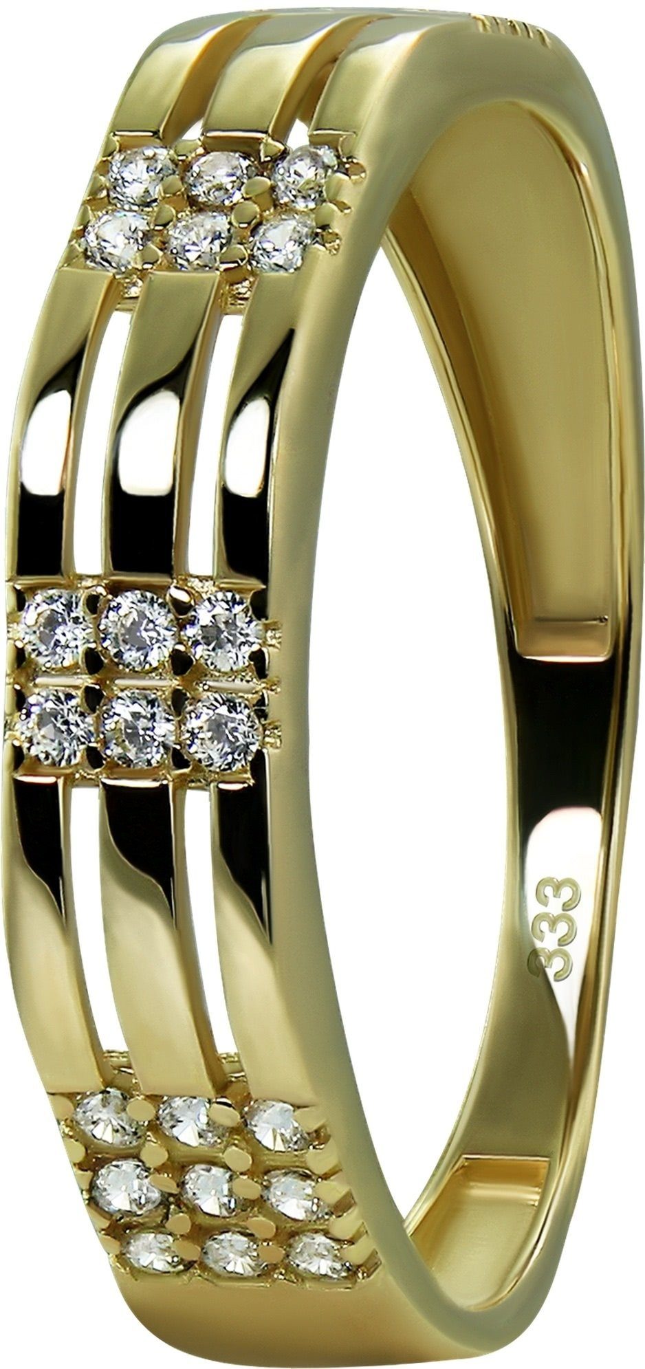 GoldDream Goldring GoldDream Gold Ring Sparkle Gr.60 (Fingerring), Damen Ring Sparkle 333 Gelbgold - 8 Karat, Farbe: gold, weiß