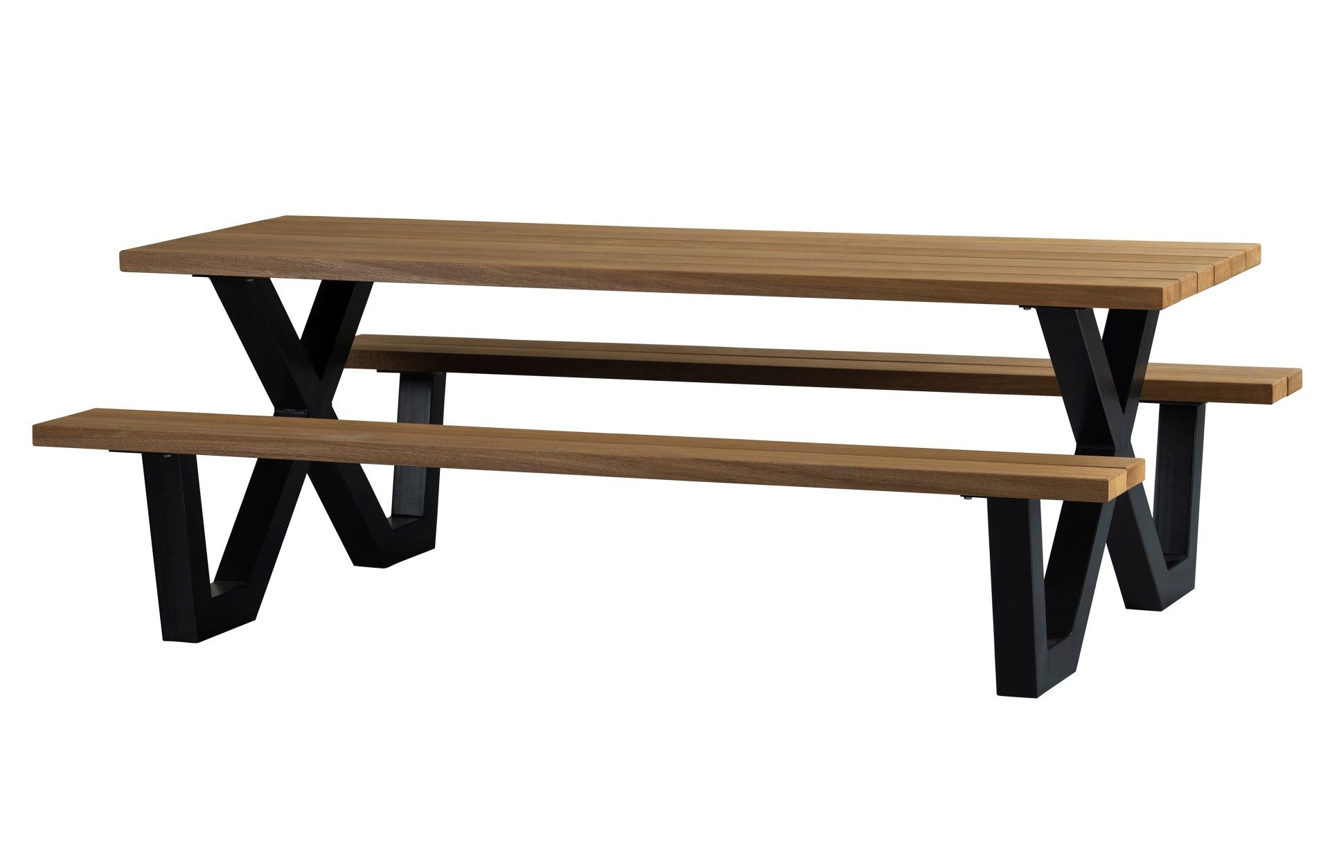 WOOOD Gartentisch Tablo Outdoor Picknicktisch aus Massivholz, Geeignet für 6-8 Personen