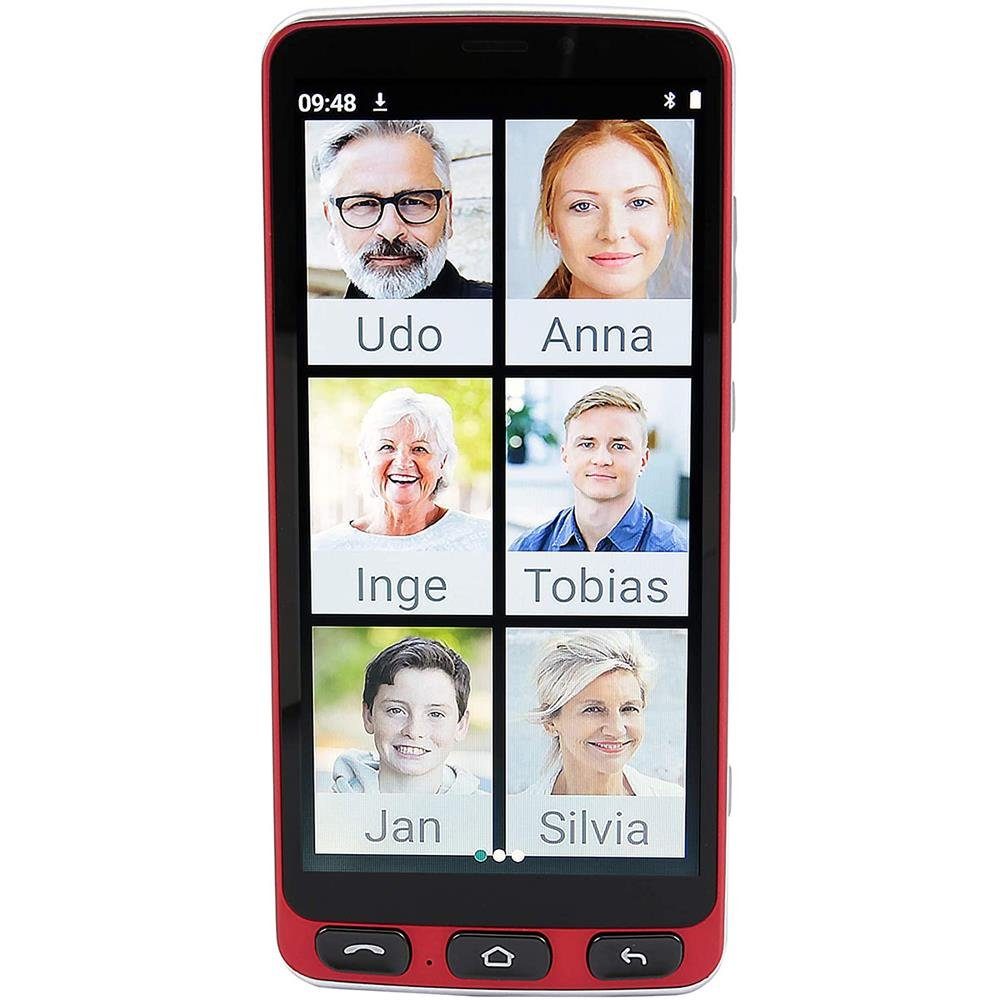 OLYMPIA OFFICE NEO rot 2287 Smartphone (5,5 Zoll, 8 MP Kamera, seniorengeeignet, kompatibel mit Hörgeräte, extragroße Darstellung)
