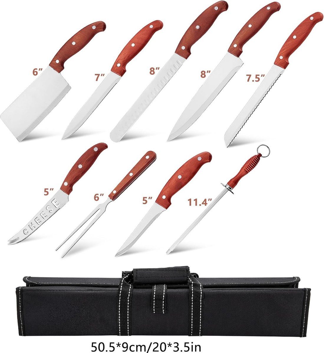 Royalty Line Messer-Set Royalty Line Messerset 9-teiliges Küchenmesserset mit, Edelstahl