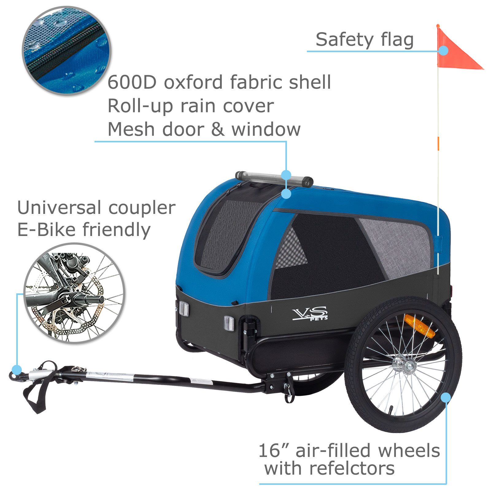 TIGGO Fahrradhundeanhänger Tiggo VS Pets M Hundeanhänger Fahrradanhänger Hundefahrradanhänger