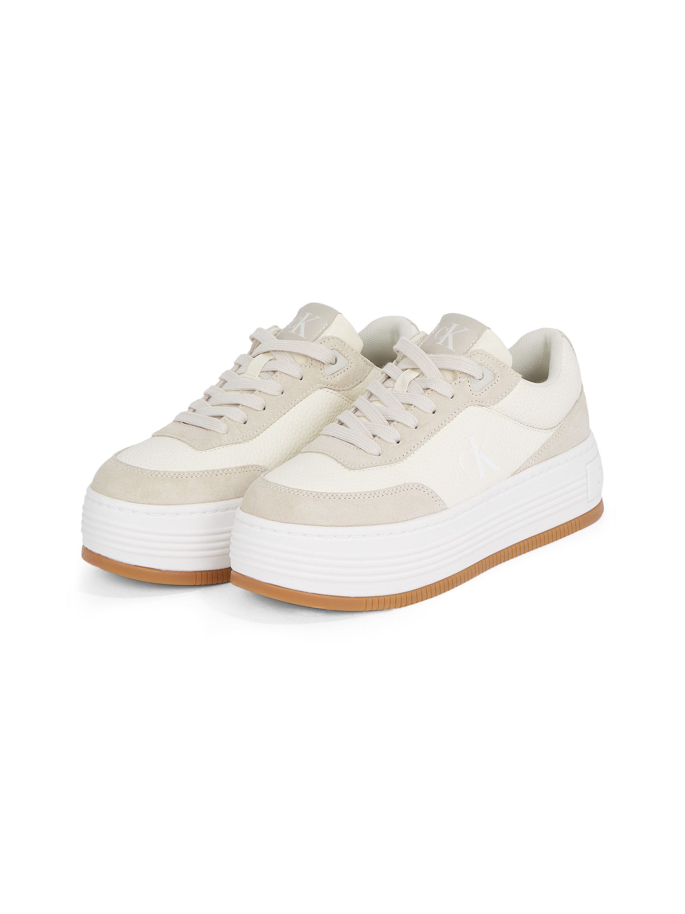 BOLD FLATF LOW LACE TUMB LTH Plateausneaker