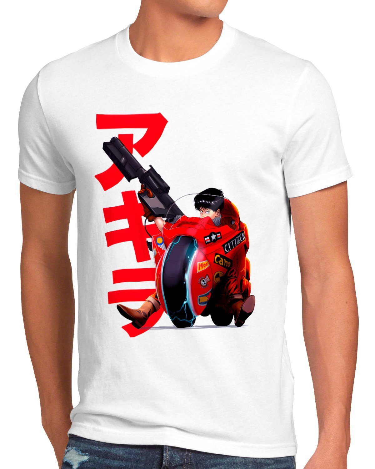 style3 Print-Shirt Herren T-Shirt Apocalyptic Rider akira manga anime cosplay japan