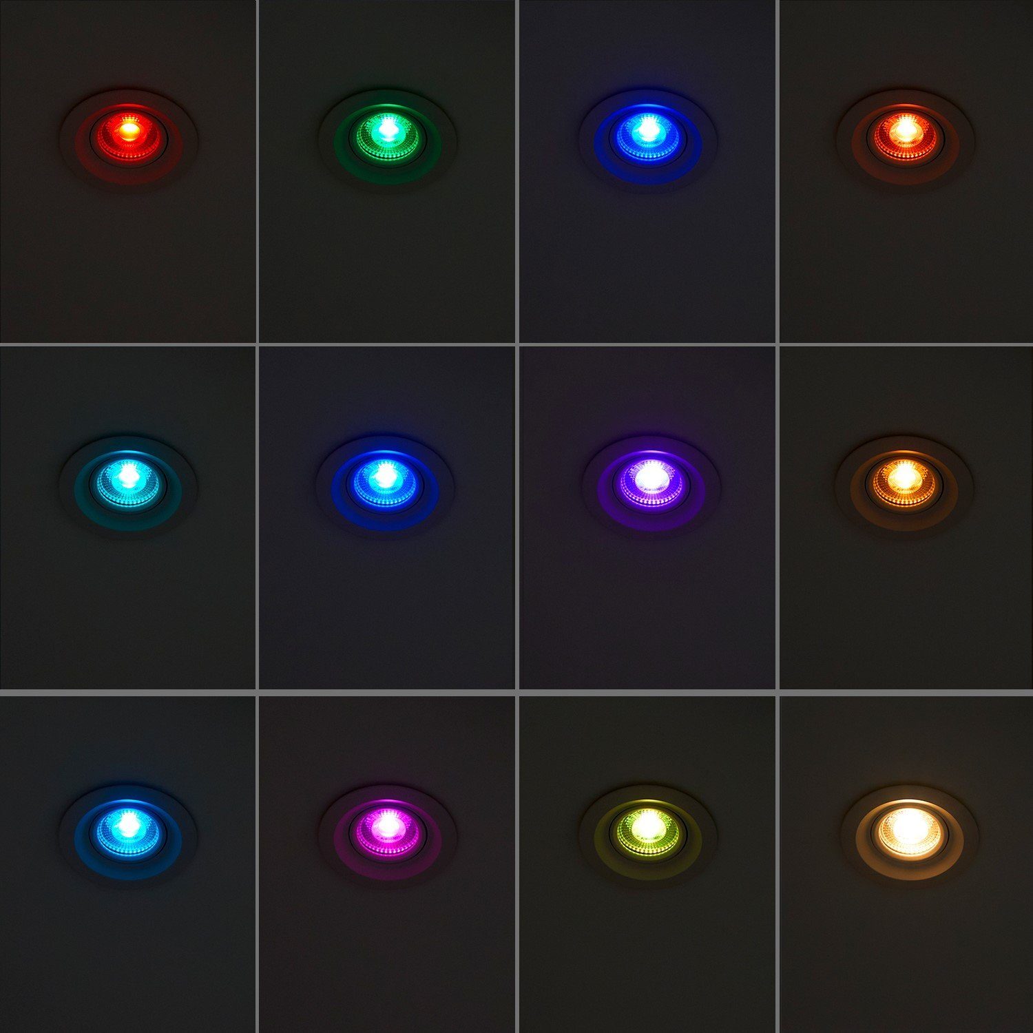 LED in extra zweifarbig RGB LED LEDANDO 10er flach mi Set - Einbaustrahler bicolor Einbaustrahler