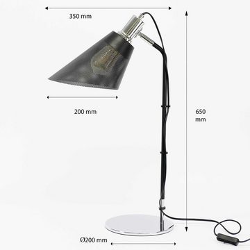 Licht-Erlebnisse Stehlampe MESH, ohne Leuchtmittel, Tischlampe Schwarz E27 63 cm Metall Modern Leselampe