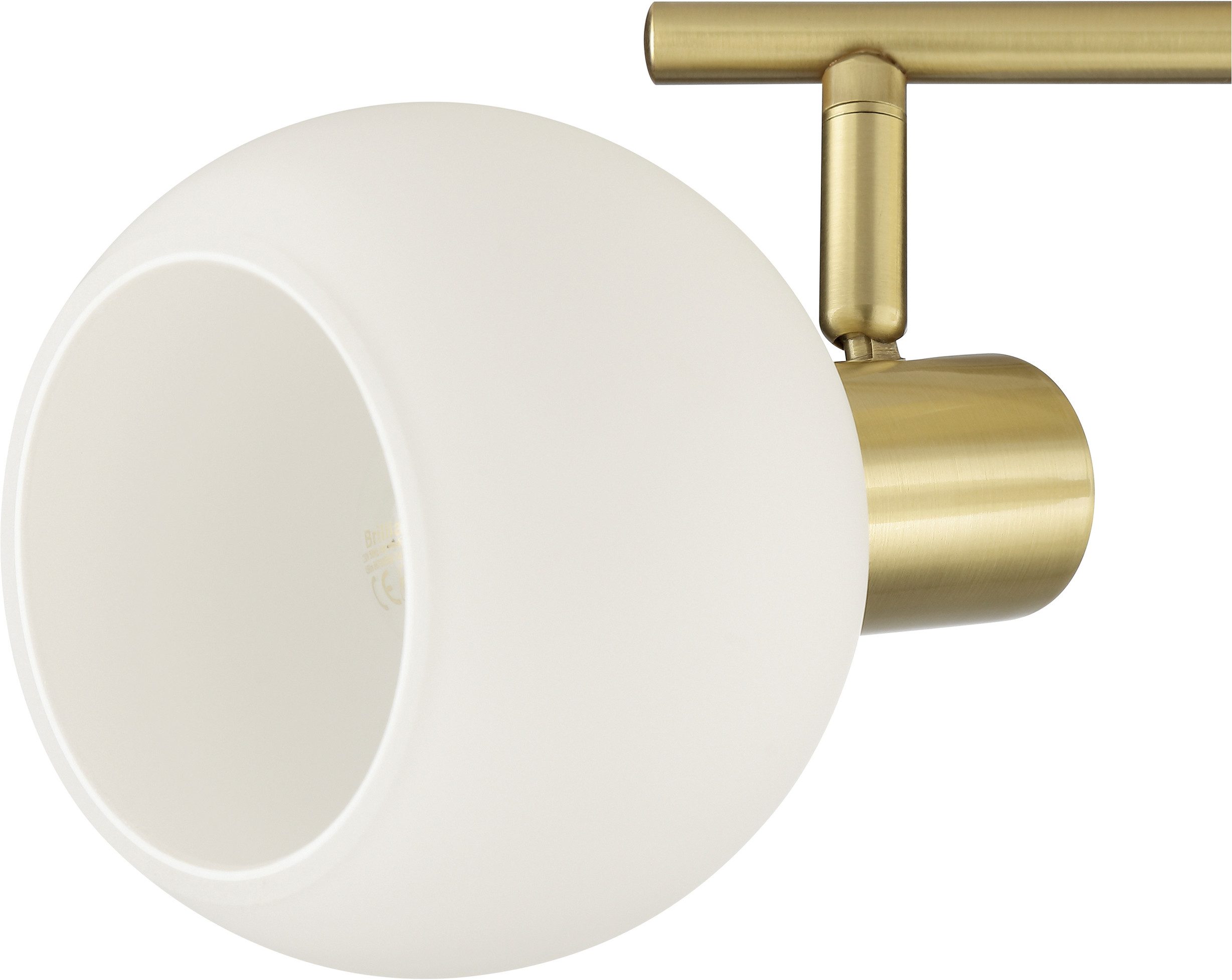 Brilliant Deckenstrahler Cony, ohne Leuchtmittel, 2x E14 Fassung, 48 x 21 x 12 cm, Metall/Glas, messingfarben/opalweiß
