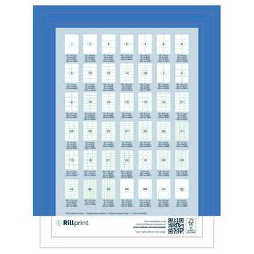 Rillprint Etiketten Selbstklebende Aufkleber Etiketten 105x42,4 mm 500 Blatt Weiß