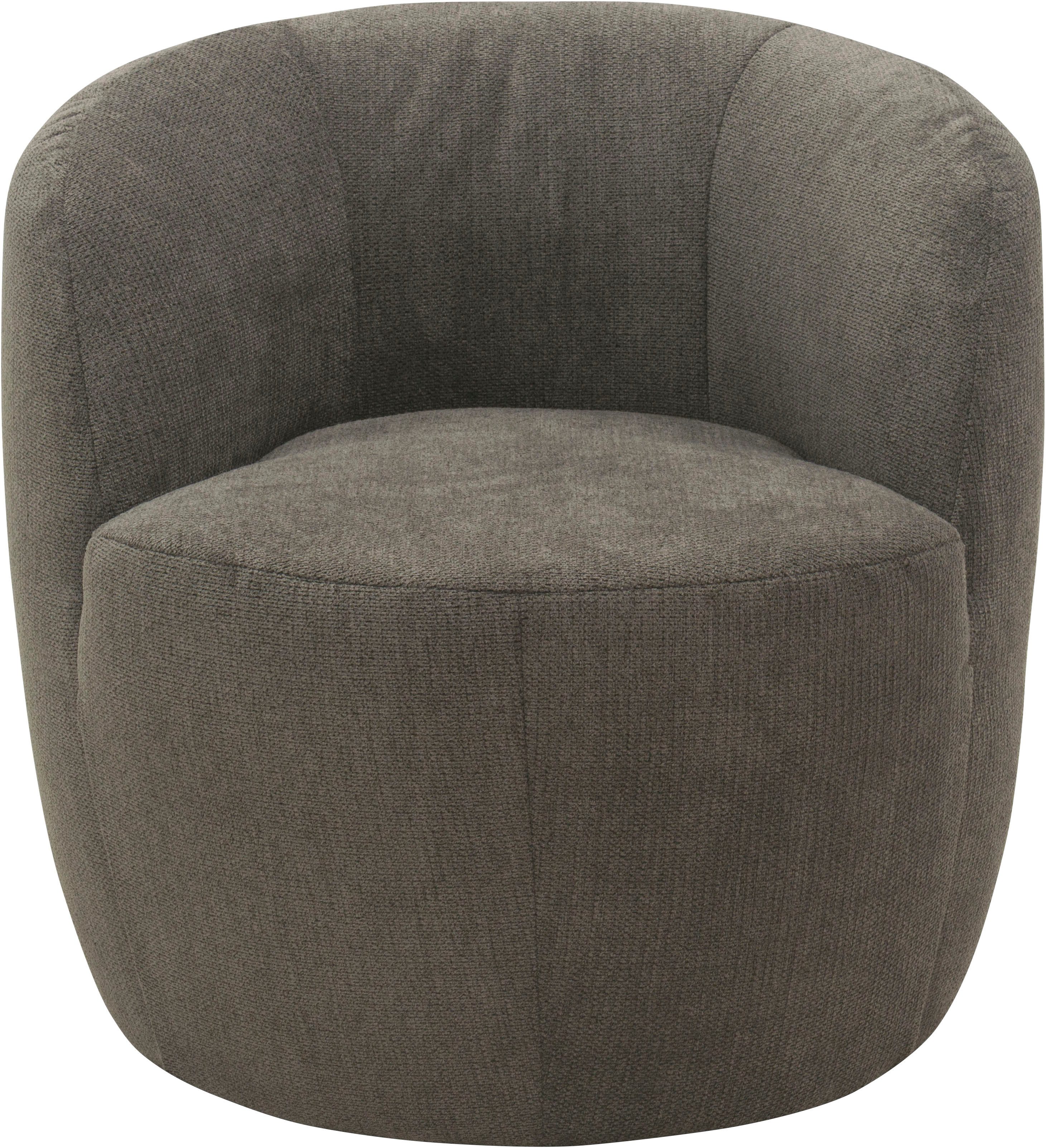 DOMO collection Sessel Obidos moderner Loungesessel, Struktur weich, schlammfarben