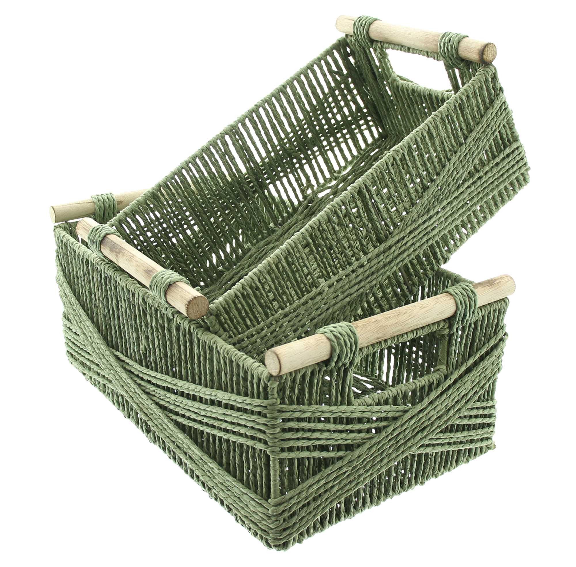 Dekoleidenschaft Aufbewahrungskorb "Moosgrün" aus Papierschnur geflochten, günstig online kaufen