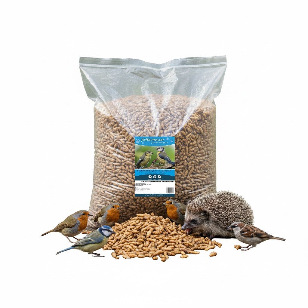 futterbauer 5kg Futterbauer Soldatenfliegenlarven Vogelfutter, Igelfutter, für: Vogel
