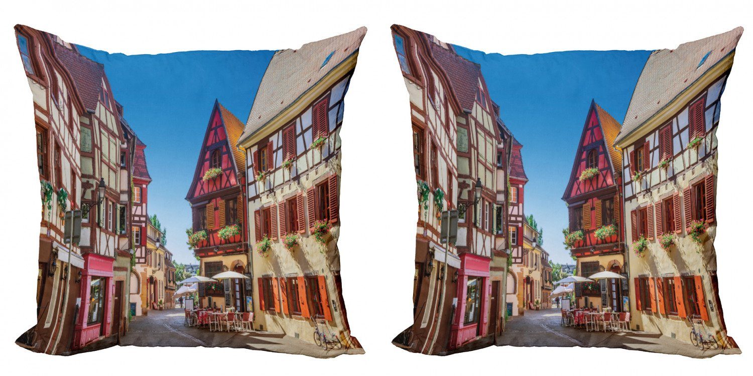 Kissenbezüge Modern Accent Doppelseitiger Digitaldruck, Abakuhaus (2 Stück), Stadt Alte Häuser Colmar Frankreich Stadt