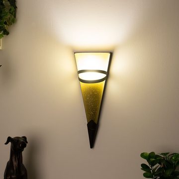 etc-shop LED Wandleuchte, Leuchtmittel inklusive, Warmweiß, Farbwechsel, Antik Fackel Wand Lampe rost-farbig Wohn Ess Schlaf Zimmer Flur