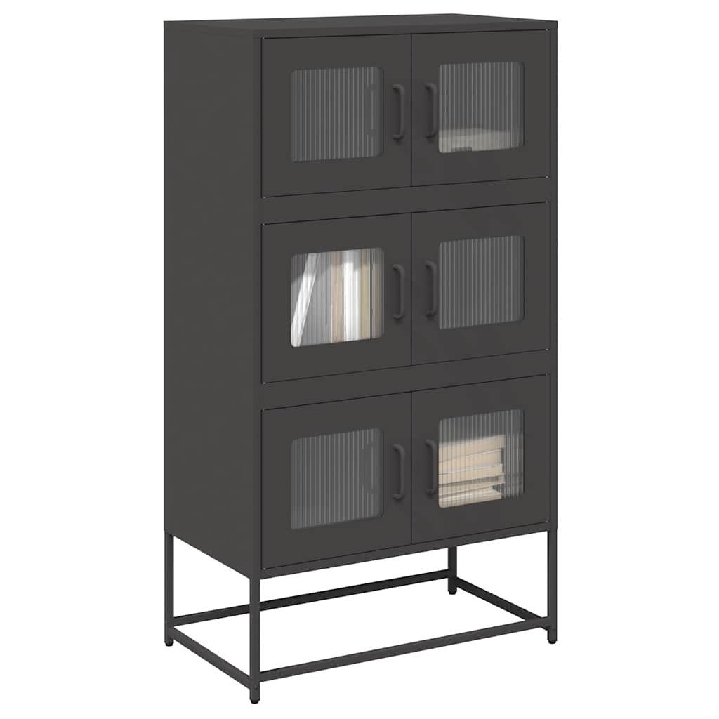vidaXL Highboard Highboard Schwarz 68x39x123 cm Stahl (1 St)
