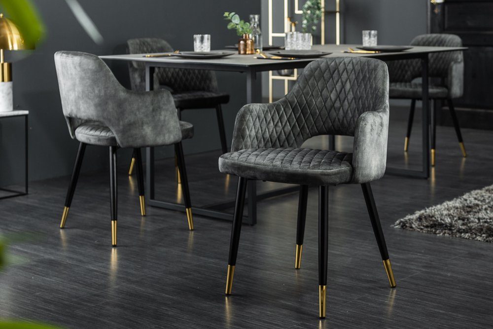 riess-ambiente 4-Fußstuhl PARIS grün / schwarz gold (Einzelartikel, 1 St), günstig online kaufen