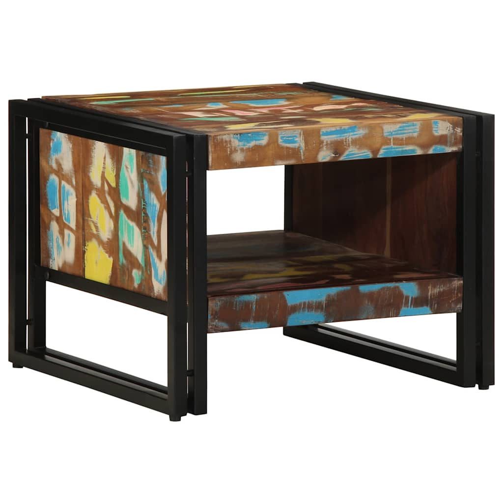 vidaXL Couchtisch Couchtisch Mehrfarbig 50x50x38 cm Altholz Massivholz (1-St)