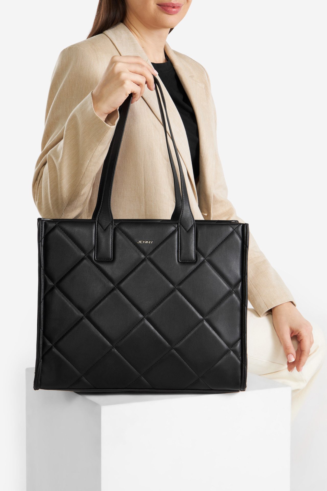 Handtasche JENNY Große Shoppertasche JNY-M-020-07 schwarz