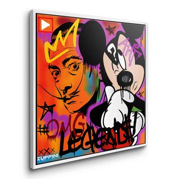 DOTCOMCANVAS® Leinwandbild Legends, Leinwandbild Legends Mickey Mouse Salvador Dali Comic orange Wandbild