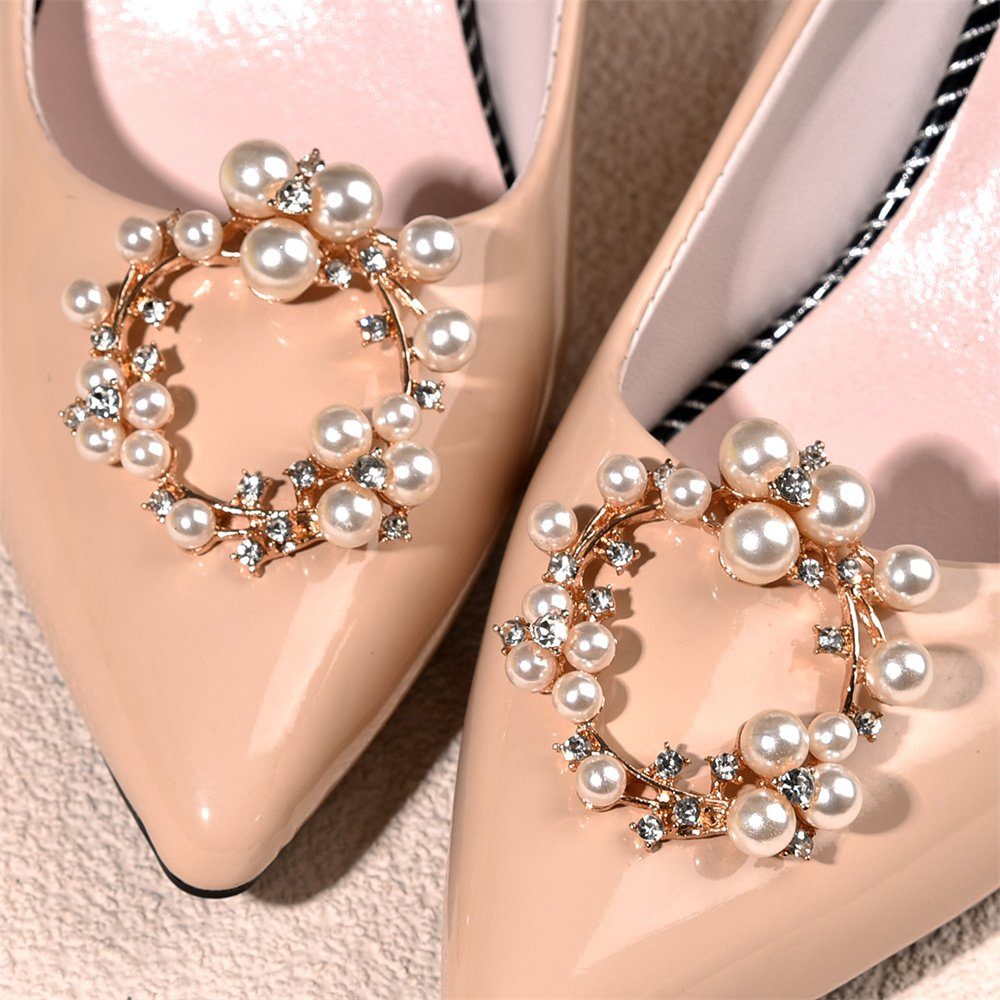 Rouemi Schuhanstecker Schuhclips, ein Paar dekorative Schuhblumen für Hochzeitsschuhe (Zwei Schuhschnallen)