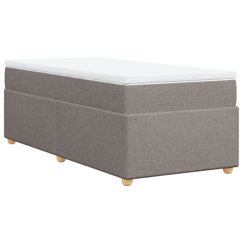 vidaXL Bett Boxspringbett mit Matratze Taupe 80x200 cm Stoff