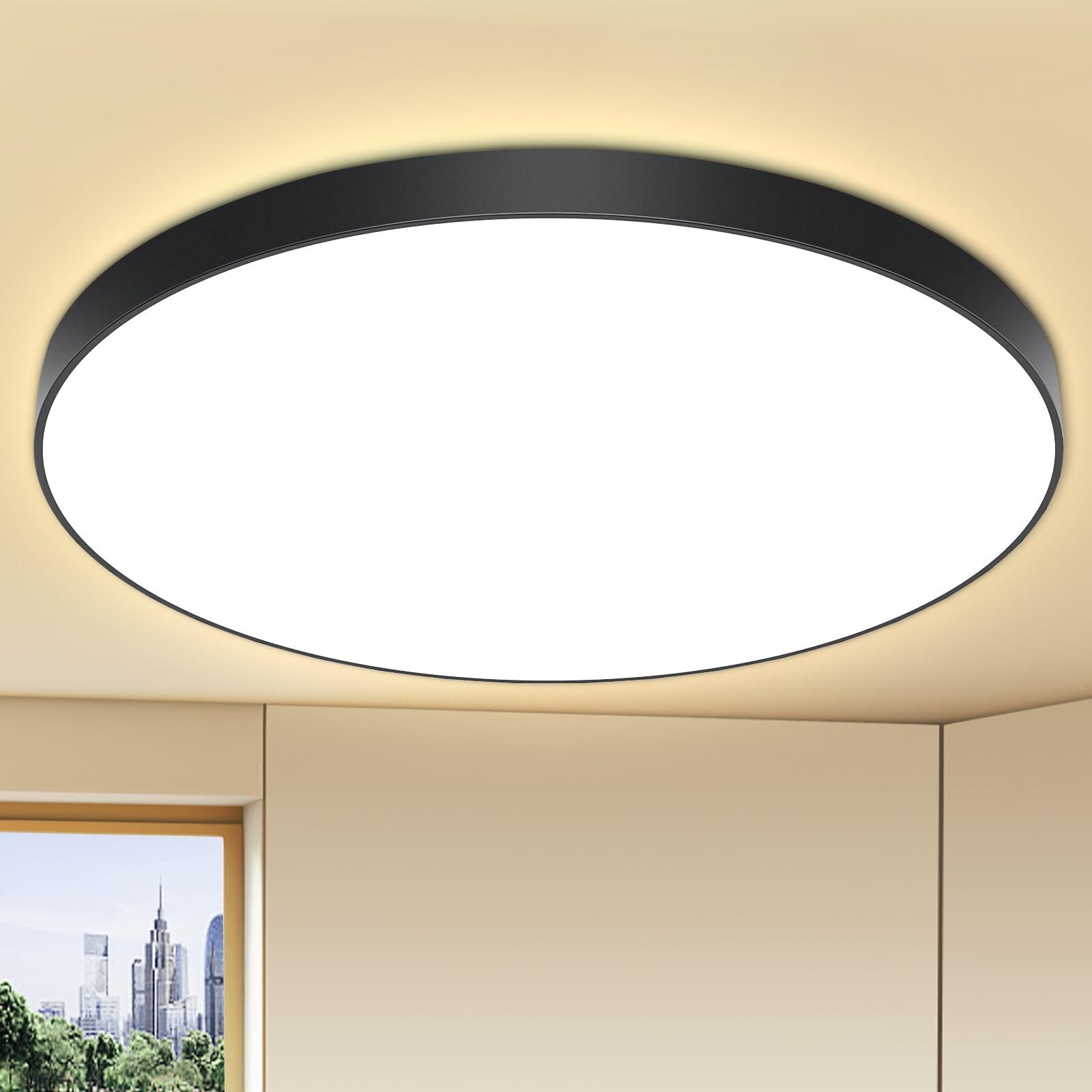BlingBin LED Deckenleuchte Deckenleuchten Dimmbare intelligente Deckenbeleuchtung Küchenlampe, mit App + 2,4-G-Fernbedienun, LED fest integriert, Weißes Licht, warmes Licht, Unterputz Wohnzimmer Badlampe mit APP-Fernbedienung Flächenbeleuchtung