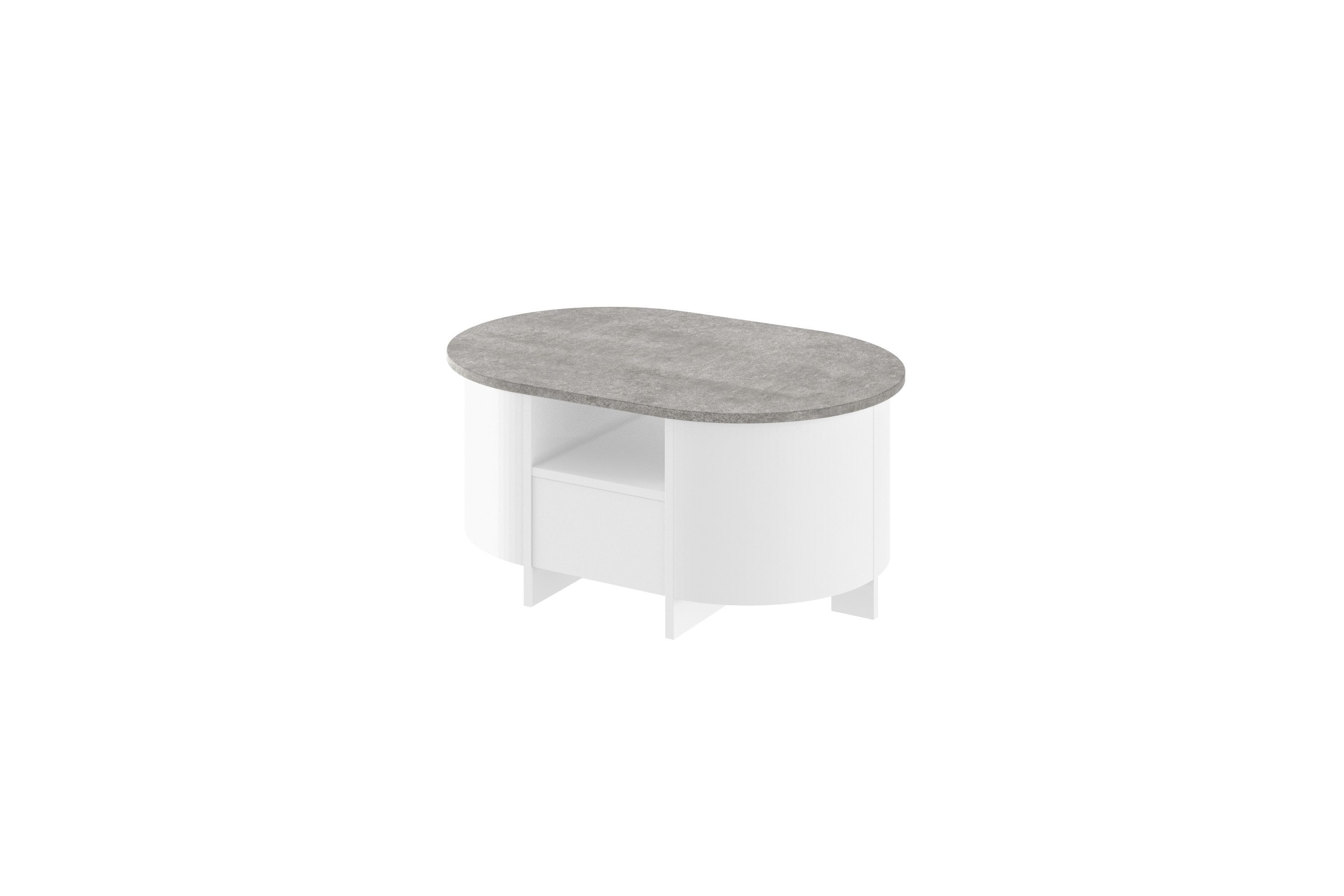 designimpex Couchtisch Design Couchtisch HCL-111 Oval Schublade Hochglanz Wohnzimmer Tisch
