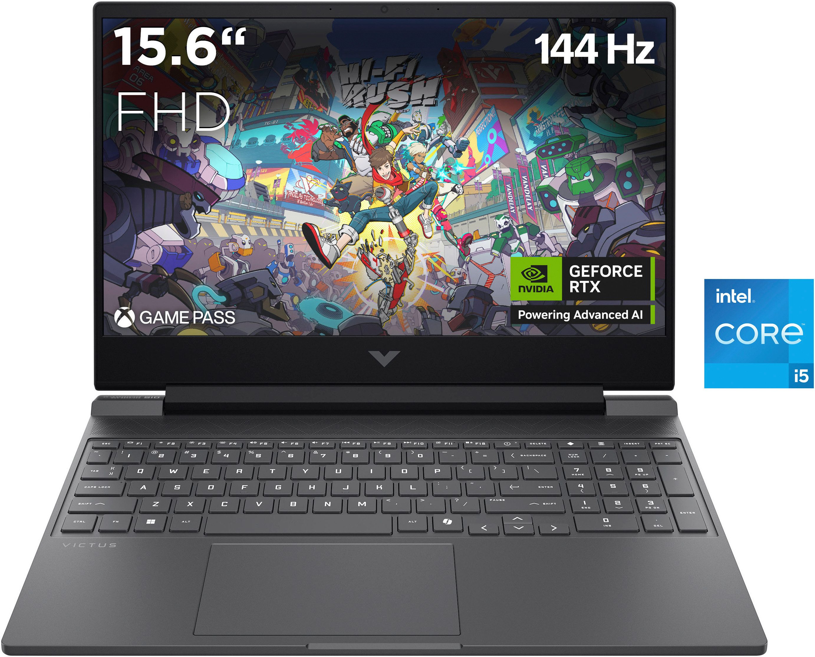 HP Victus 15-fa2053ng Gaming-Notebook (39,6 cm/15,6 Zoll, Intel Core i5 13420H, GeForce RTX 5050, 512 GB SSD)
