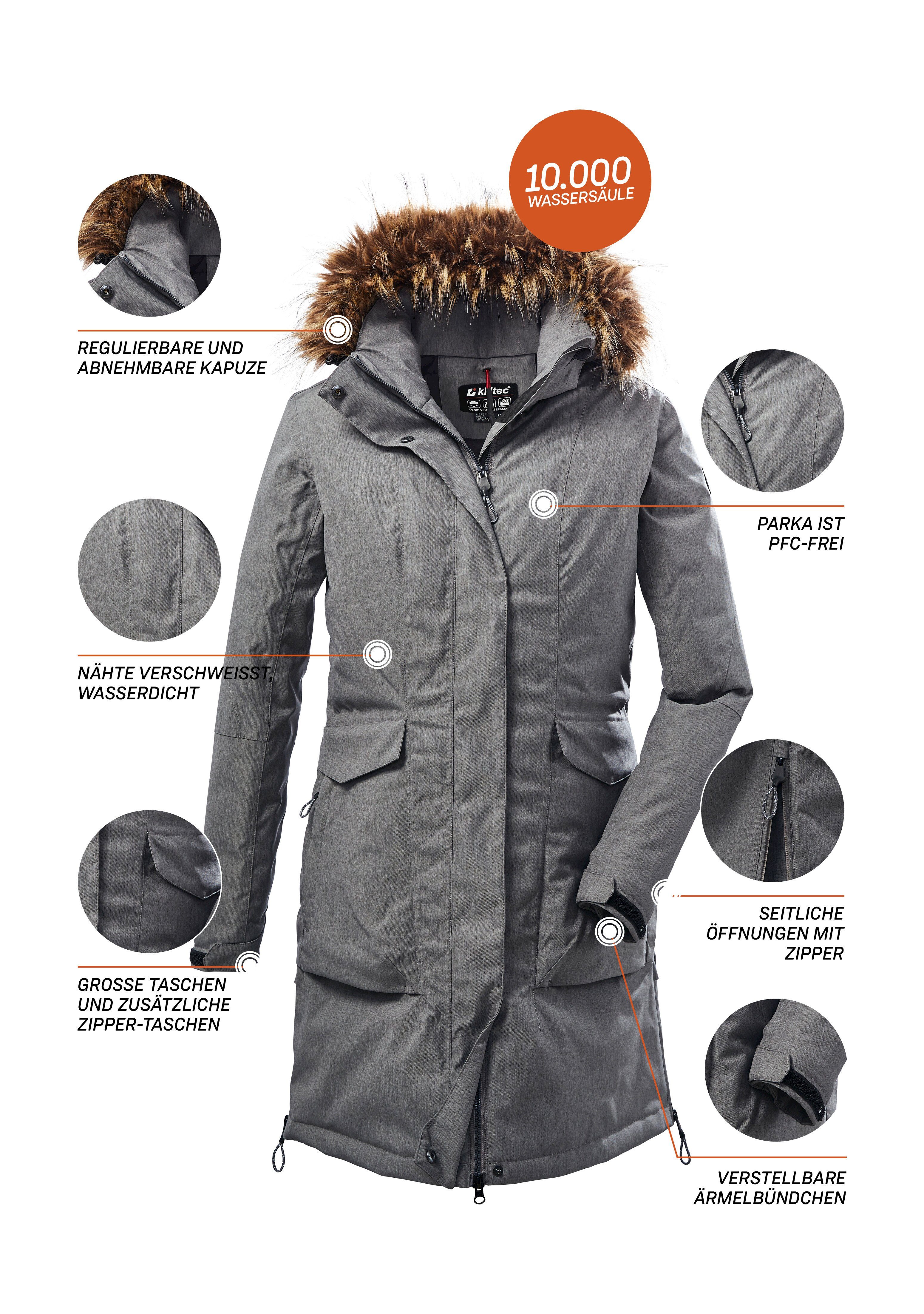 Killtec Parka KOW 141 WMN PRK Wasserdichter Parka mit abnehmbarer Kapuze und verstellbaren Details