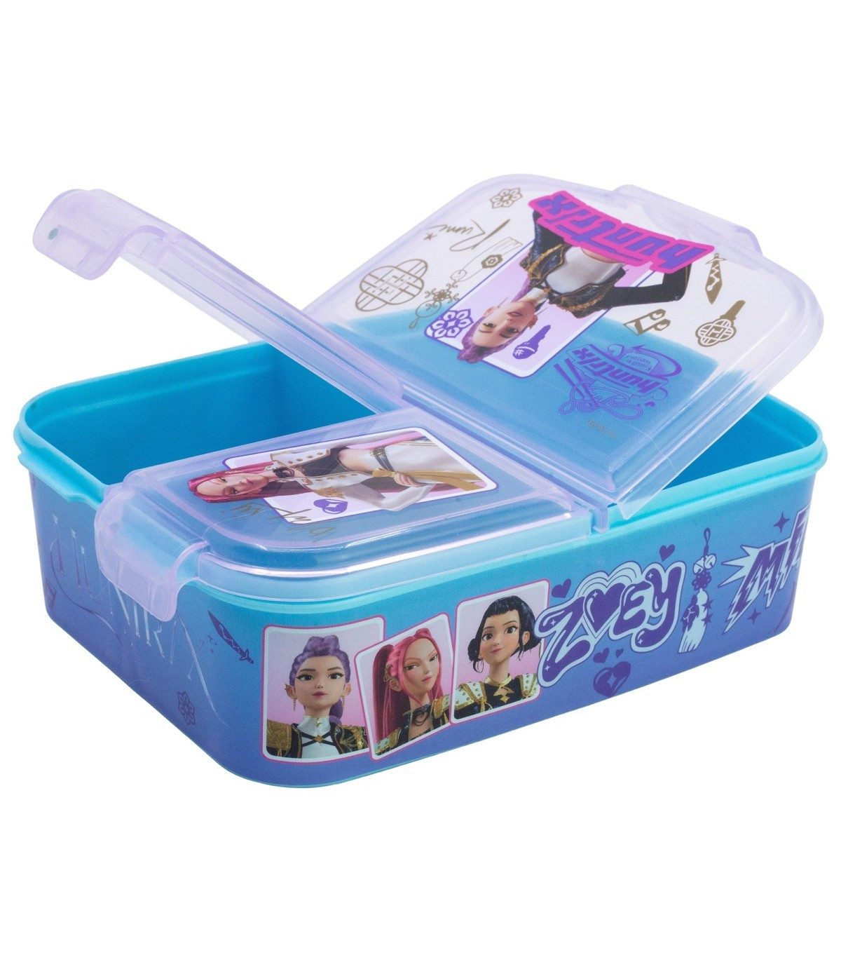 K-Pop Demon Hunters Lunchbox Lunchbox Snackbox Brotdose 2156 ml für Snacks Pausenbrot und unterwegs