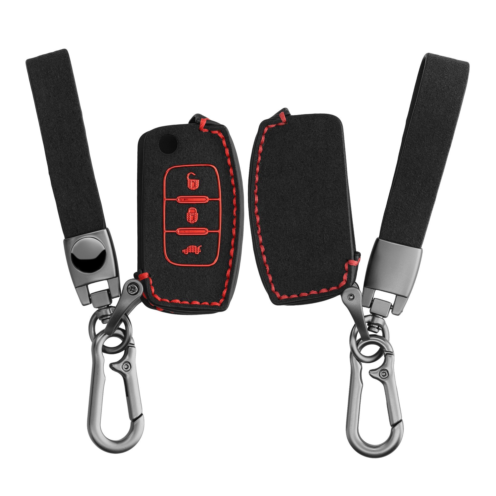 kwmobile Schlüsseltasche, Autoschlüssel Hülle für VW Golf 7 MK7 -  Nubuklederoptik - Kunstleder Schutzhülle Schlüsselhülle Cover für VW Golf 7  MK7