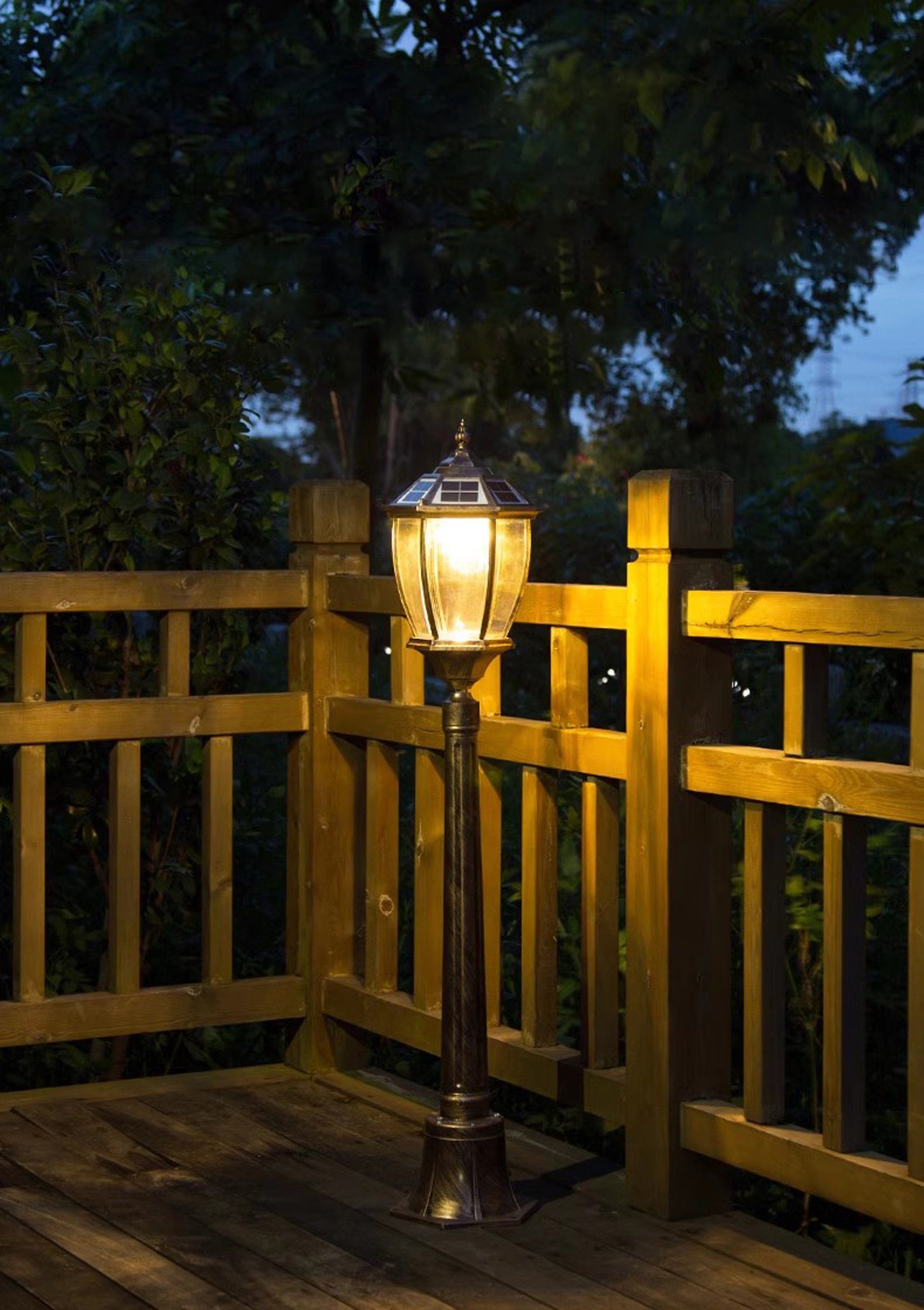 Arnusa LED Gartenleuchte Solarleuchte Kupferfarben Gartenlaterne günstig online kaufen