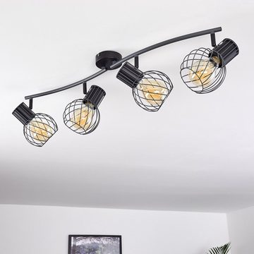 hofstein Deckenleuchte »Velate« verstellbare Deckenlampe aus Metall in Schwarz/Grau, ohne Leuchtmittel, Lampenschirme dreh-/schwenkbar, 4xE27, Spot im Retro/Vintage-Design