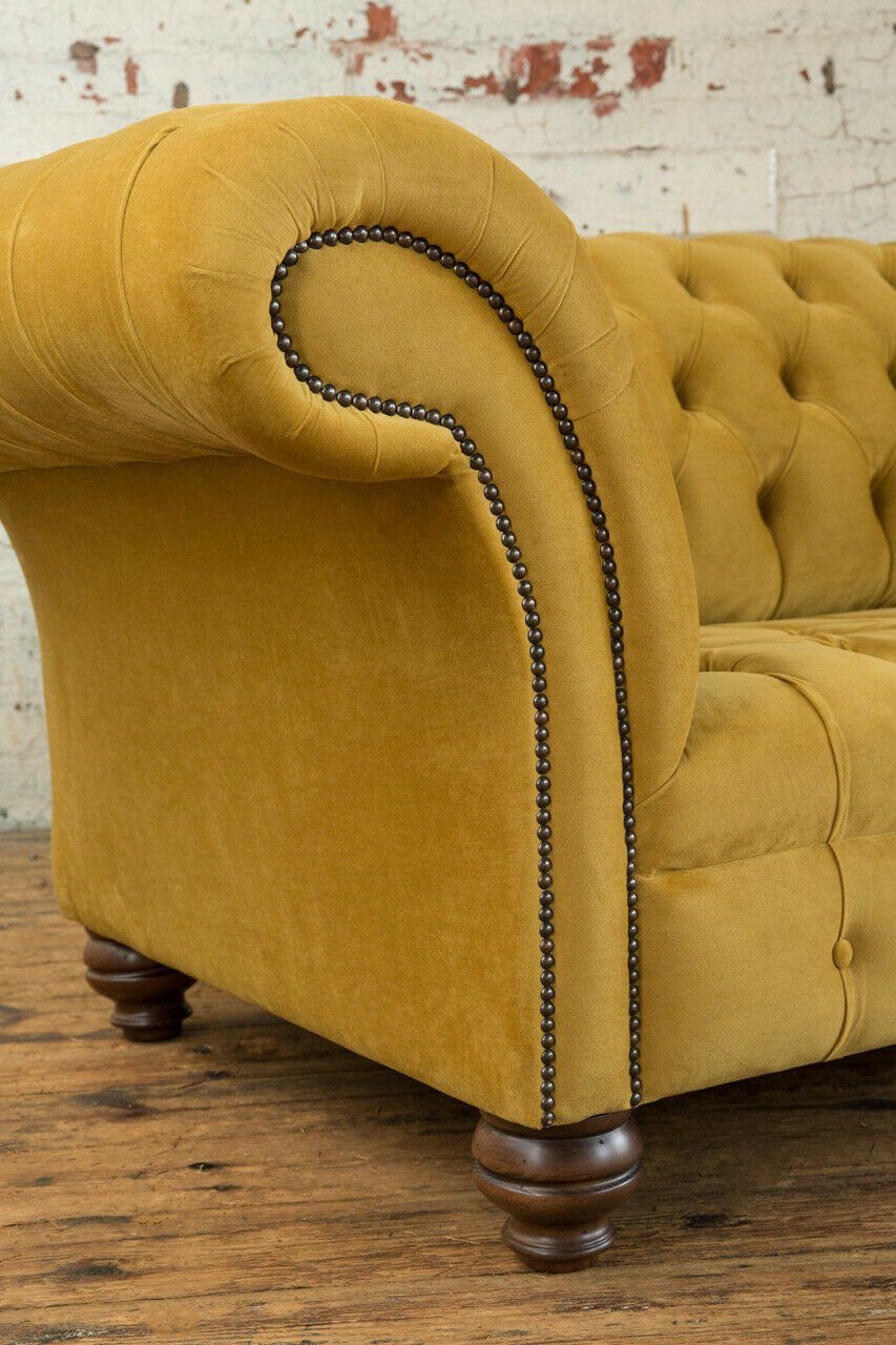 Die Couch 3 JVmoebel 225 Chesterfield Rückenlehne cm, Knöpfen. Design Sofa Sitzer Chesterfield-Sofa, mit